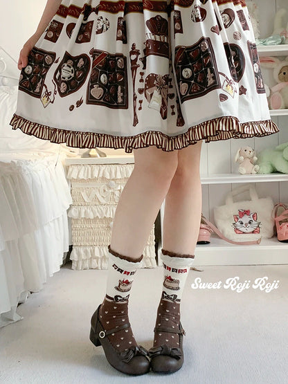 Roji Roji - Sweet Lolita Socks Cake Pattern Winter Socks