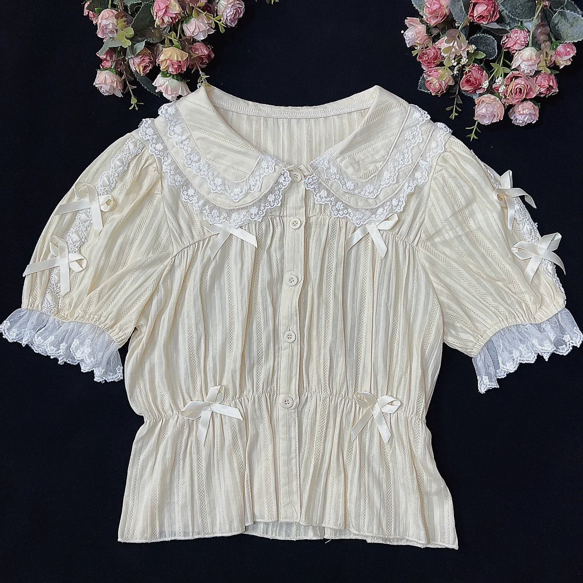 DMFS Lolita - Sweet Lolita Shirt Doll Collar Blouse High-waisted