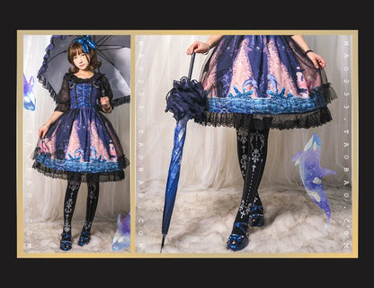 Wulala Mew - Elegant Lolita Pantyhose Daily Gold Foil Printing Tights