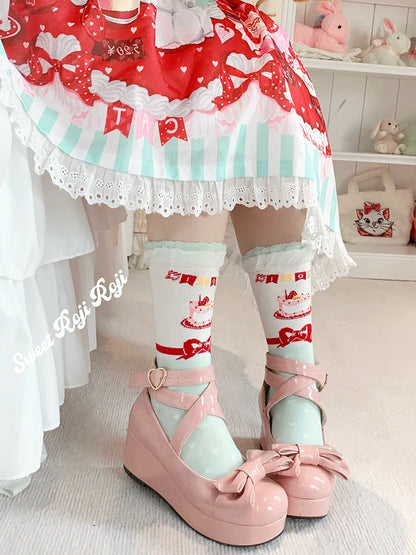 Roji Roji - Sweet Lolita Socks Cake Pattern Winter Socks