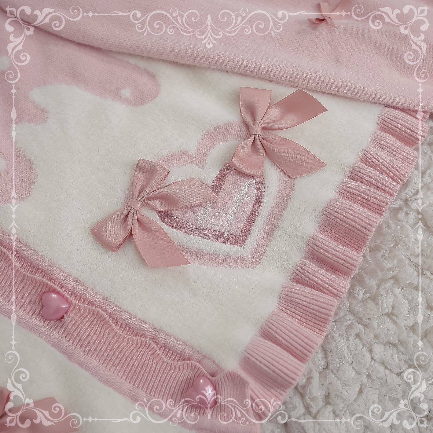 MIST - Beating Heart - Sweet Lolita Thick Sweater Coat Puff Sleeve