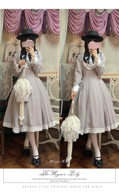 Hezi's Cat Haven - Black Cat Butler - Maid Lolita OP Dress Elegant Black and White Dress