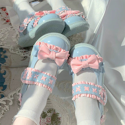 Fairy Godmother - Cute Lolita Shoes Bow Candy-Colored Lolita Flat Shoes