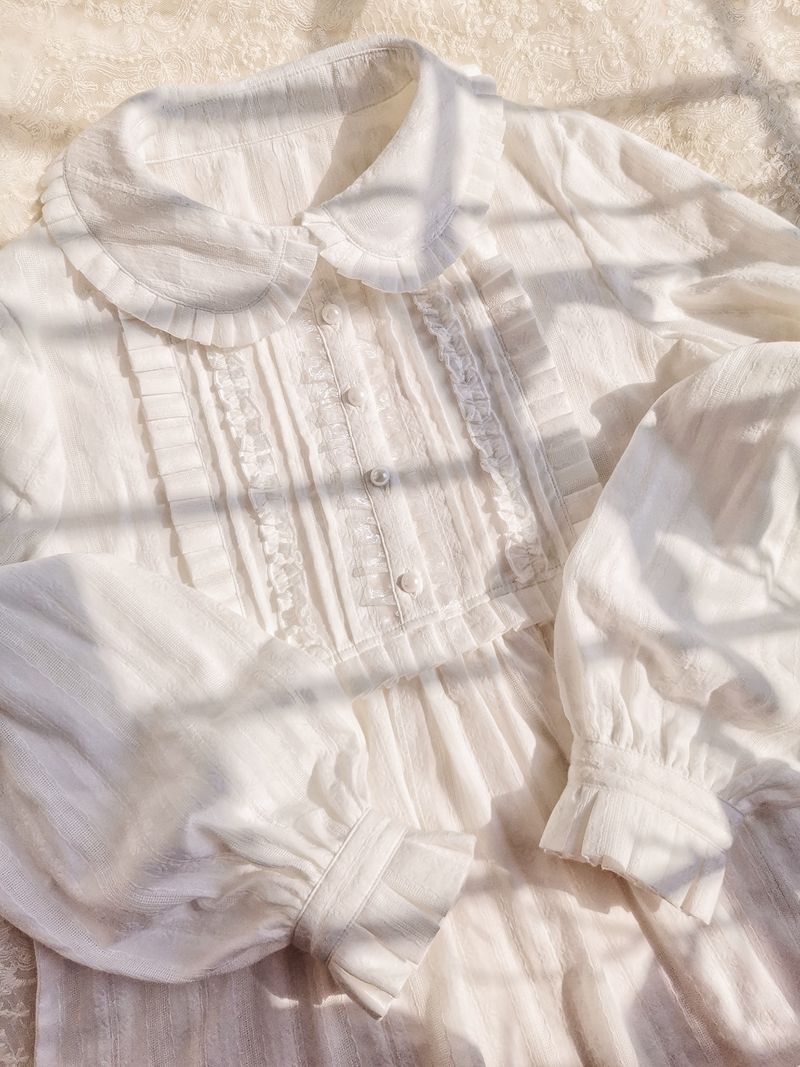 Yilia - J-fashion Ruffle Cotton Lolita Blouse