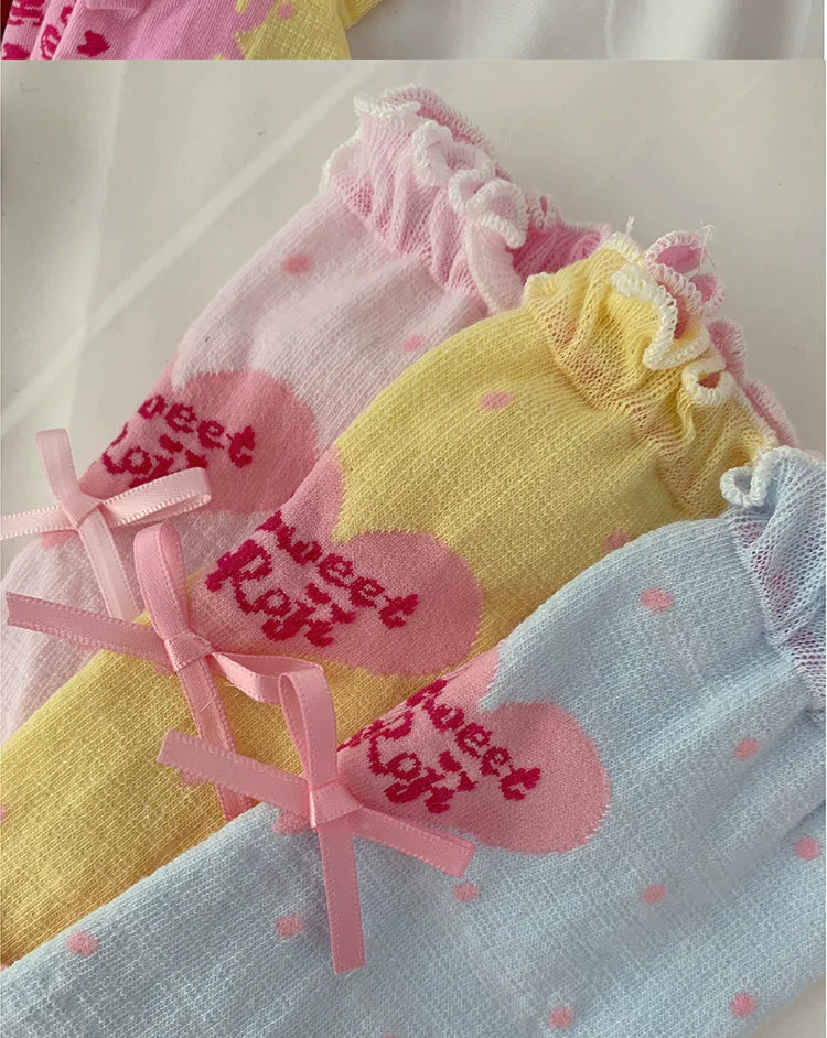 Roji Roji - Sweet Lolita Socks Cute Lolita Short Socks With Polka Dot