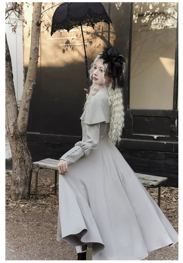 With PUJI - 13th Night - Gothic Lolita OP Dress with Built-in Cape