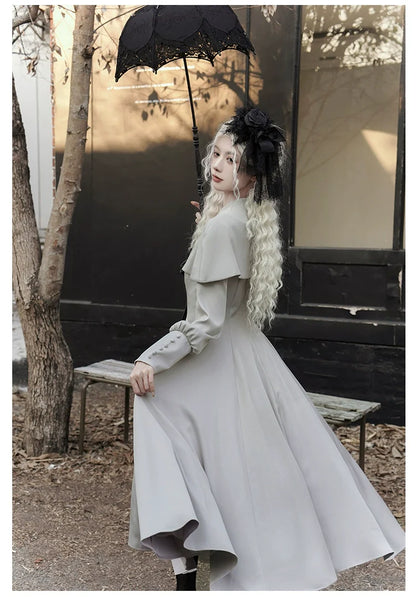 With PUJI - 13th Night - Gothic Lolita OP Dress with Built-in Cape