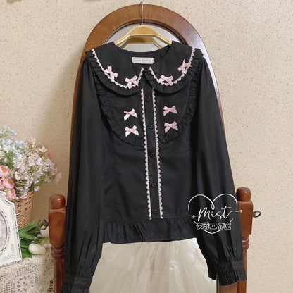 MIST - Sweet Lolita Blouse Doll Collar Lolita Shirt With Bubble Sleeve
