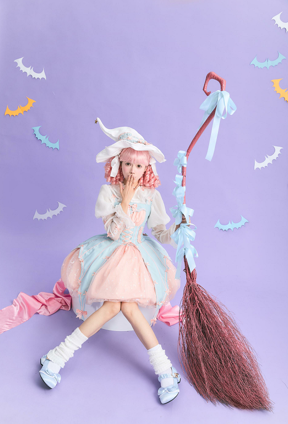 Lemon Honey - Halloween Gothic Lolita Jumper Dress, Pumpkin-inspired Dress