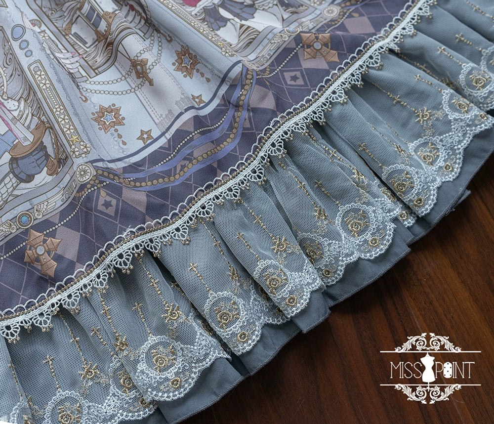 Miss Point - Demon Hunting Notes - Fishbone Gothic Lolita Skirt