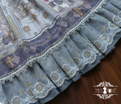 Miss Point - Demon Hunting Notes - Fishbone Gothic Lolita Skirt