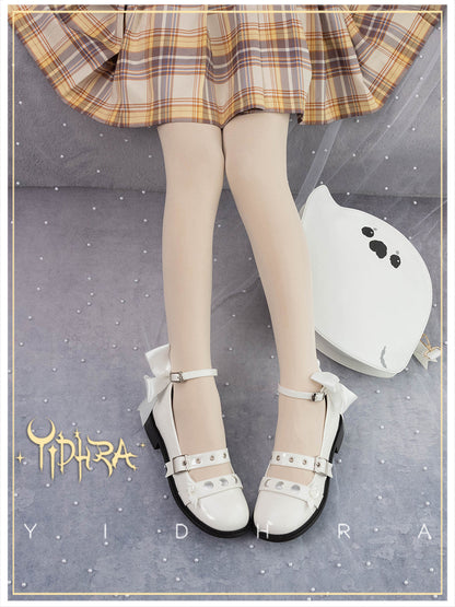 Yidhra - 120D Daily Lolita Velvet Spring Leggings, Solid Color