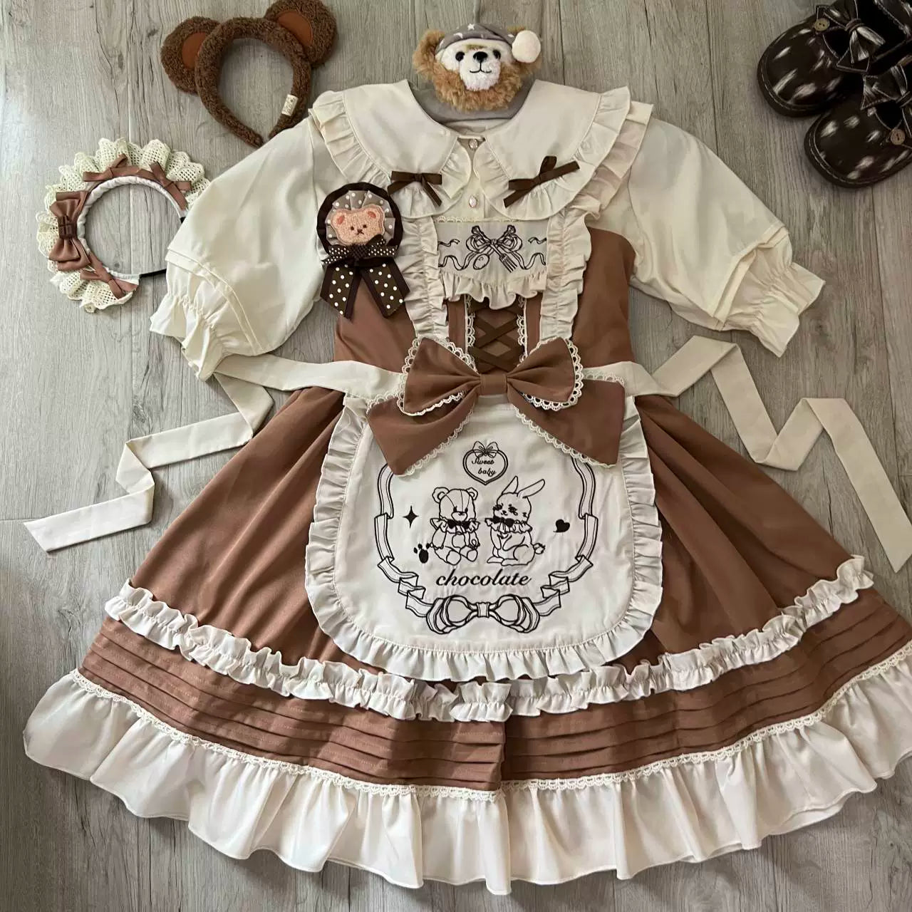 Sugar Girl - Sweet Layered Cake - Sweet Lolita JSK with Detachable Apron