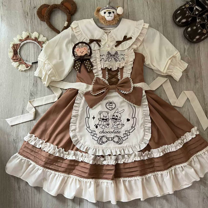 Sugar Girl - Sweet Layered Cake - Sweet Lolita JSK with Detachable Apron