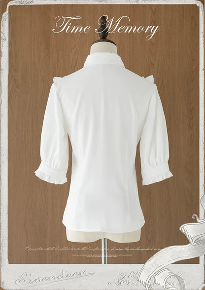 Time Memory - Earl Girl - Chiffon Classic Lolita Shirt, Mid-Length Mutton Sleeves
