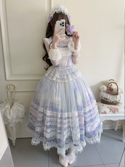 Hanguliang - Foggy Vineyard - Fishbone Classic Lolita Bodice, Maxi Skirt