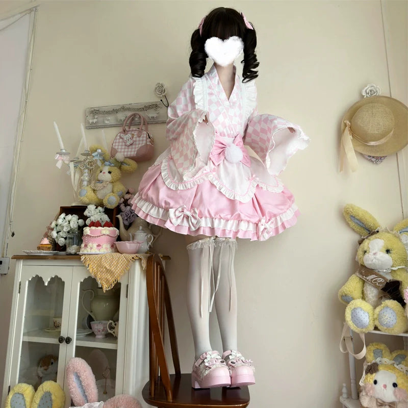 Hanguliang - Kawaii Lolita OP Dress Maid Lolita Summer Dress