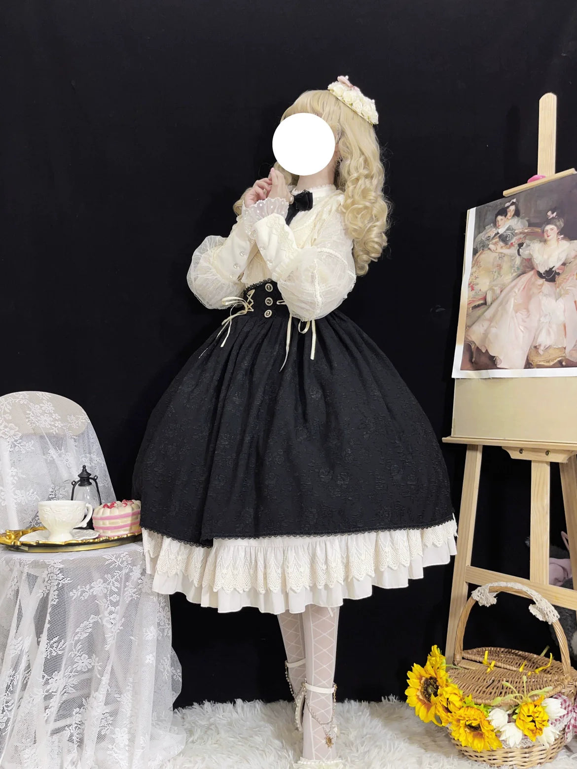 DMFS Lolita - The Heart of the Rose - Elegant Retro Lolita Skirt High Waist SK Blouse