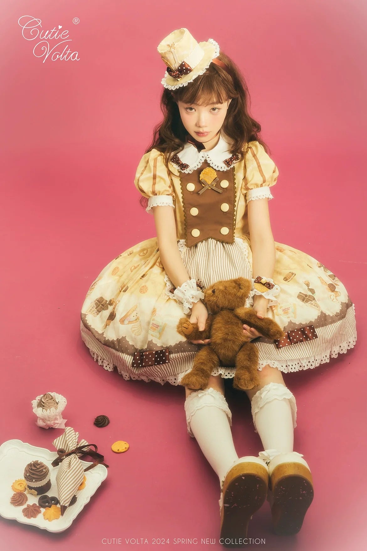 CutieVolta - Blissful Confectionery - Sweet Lolita OP Dress Bear Print JSK
