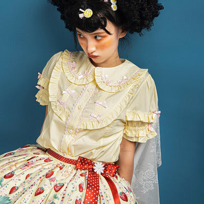 MIST - Creamy Condensed Milk - Kawaii Lolita Shirt Soft Girl Short-sleeved