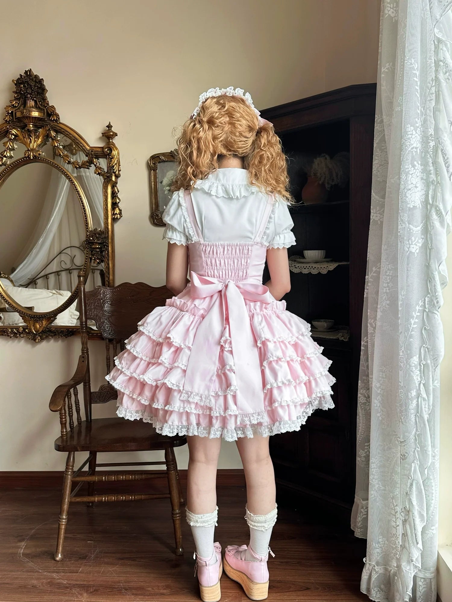 Nn Star - Half Sugar Ism - Sweet Lolita JSK Low Waist Dress With Tiered Hem