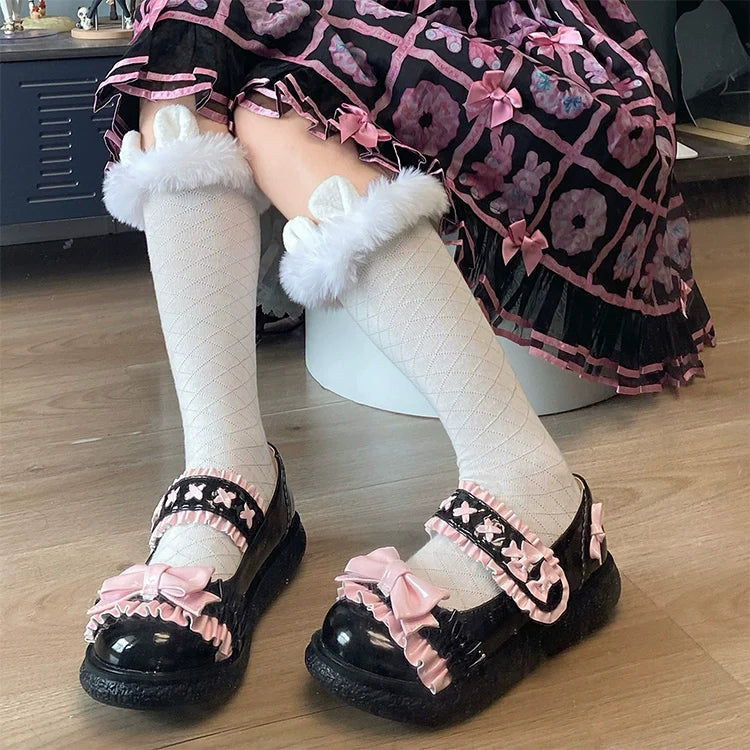 Fairy Godmother - Cute Lolita Shoes Bow Candy-Colored Lolita Flat Shoes