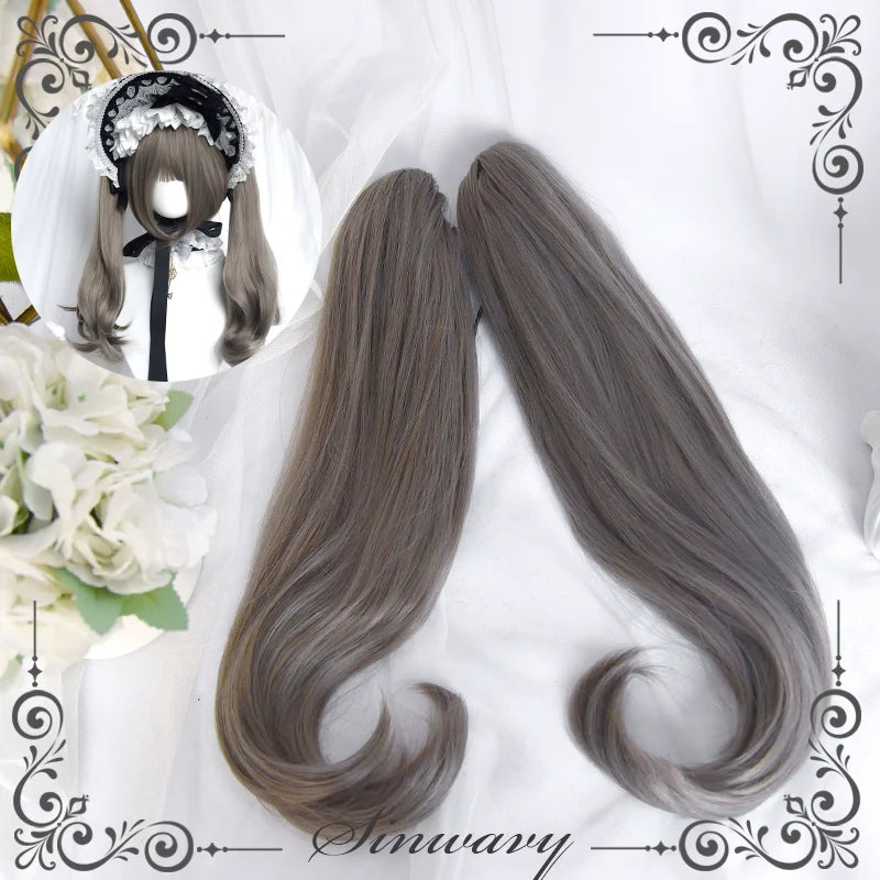 Sinwavy - Light Gothic Lolita Wig, Green-Toned Ash Grey