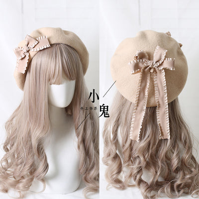 Xiaogui - Sweet Bow Multicolors Lolita Wool Beret
