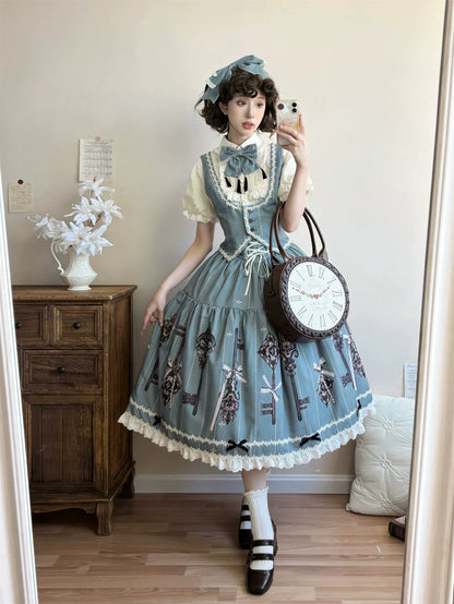 Uncle's Workshop - Secret Key - Classic Lolita Dress Suit, Key Print