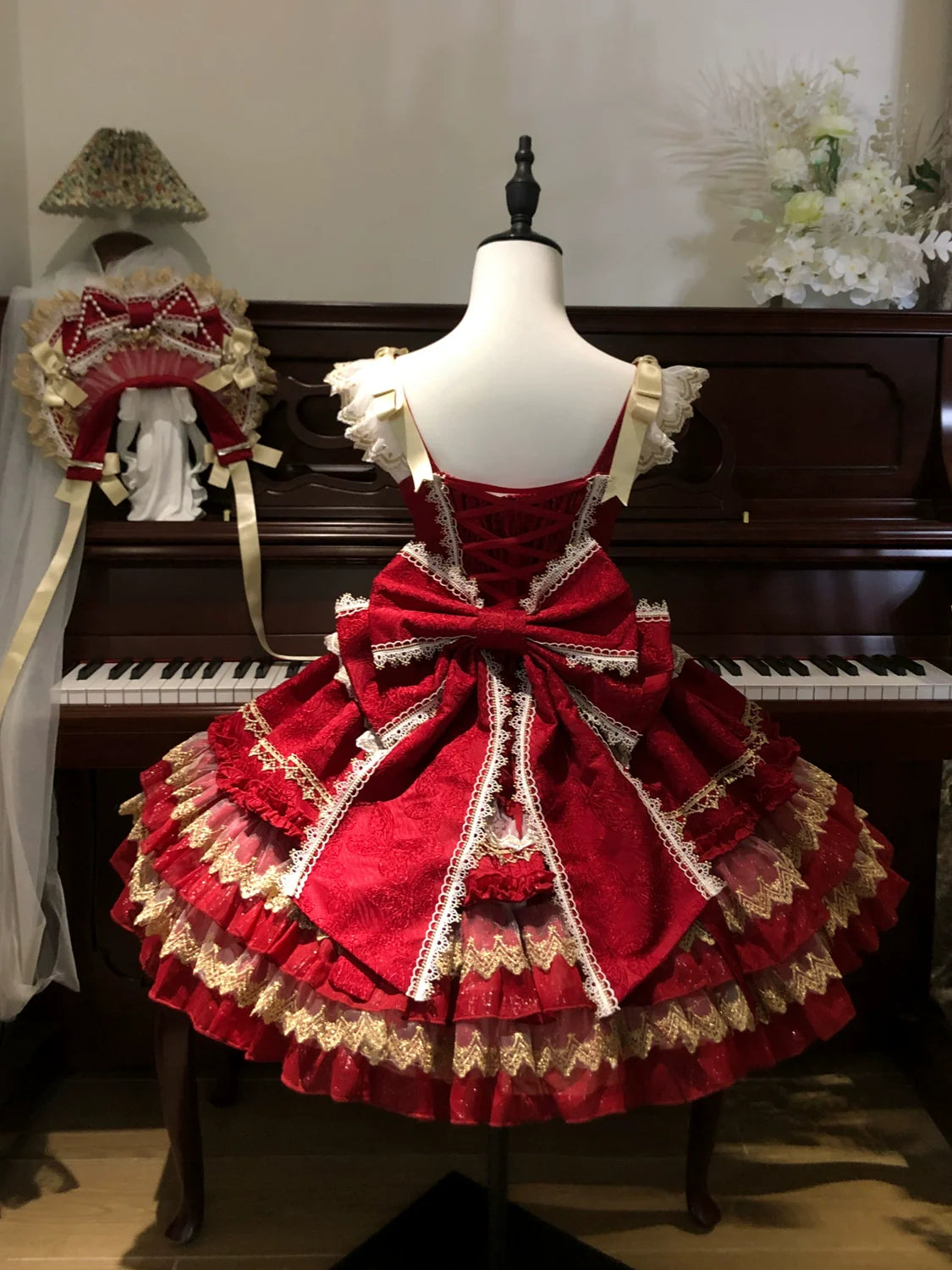 Hanguliang - Gilded Memories - Princess Lolita Jumper Dress, Tiered Ruffles