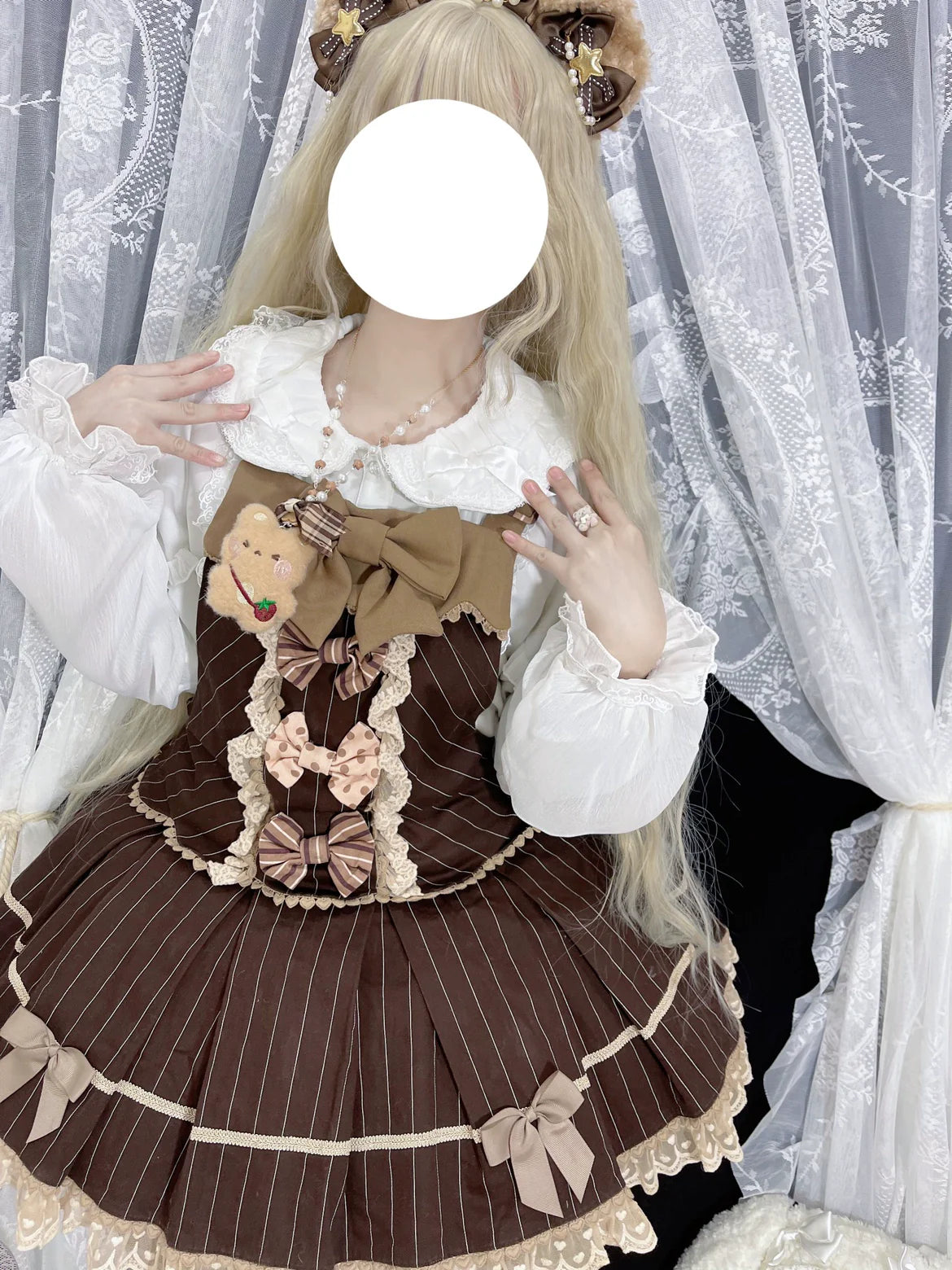 DMFS Lolita - Sweet Lolita Blouse Double-layered Puff Sleeves Lolita Shirt