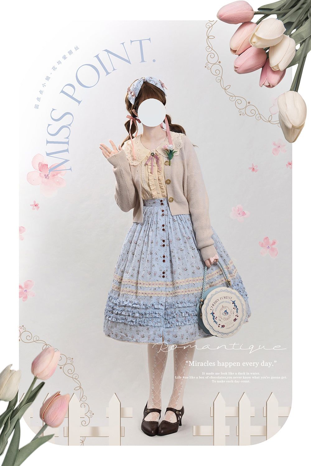 Miss Point - Flowers with Alice - Vintage Lolita Winter Fall Knitted Sweater Coat