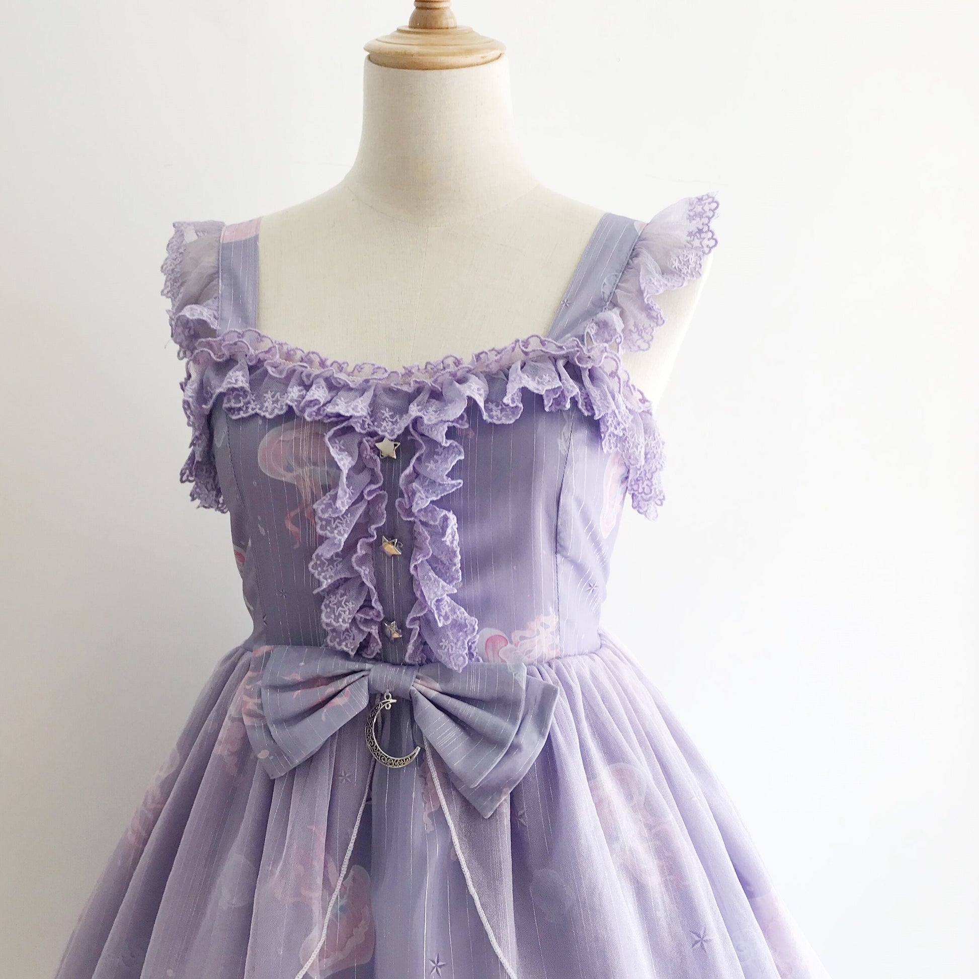LilithEye - Jellyfish Meteor - Chiffon Fairy Jellyfish Printed Lolita JSK