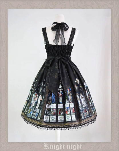 Knight Night - The Saint Priest - Vintage Lolita JSK Dress Halter Neckline