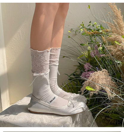 WAGUIR - Sweet Lolita Accessory Patchwork Lace Pile Socks