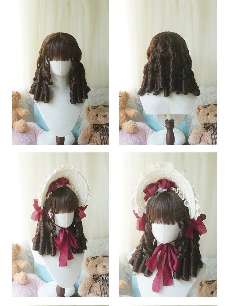 Imperial Tea - Retro Lolita Wig Short Roman Curl Hairpiece