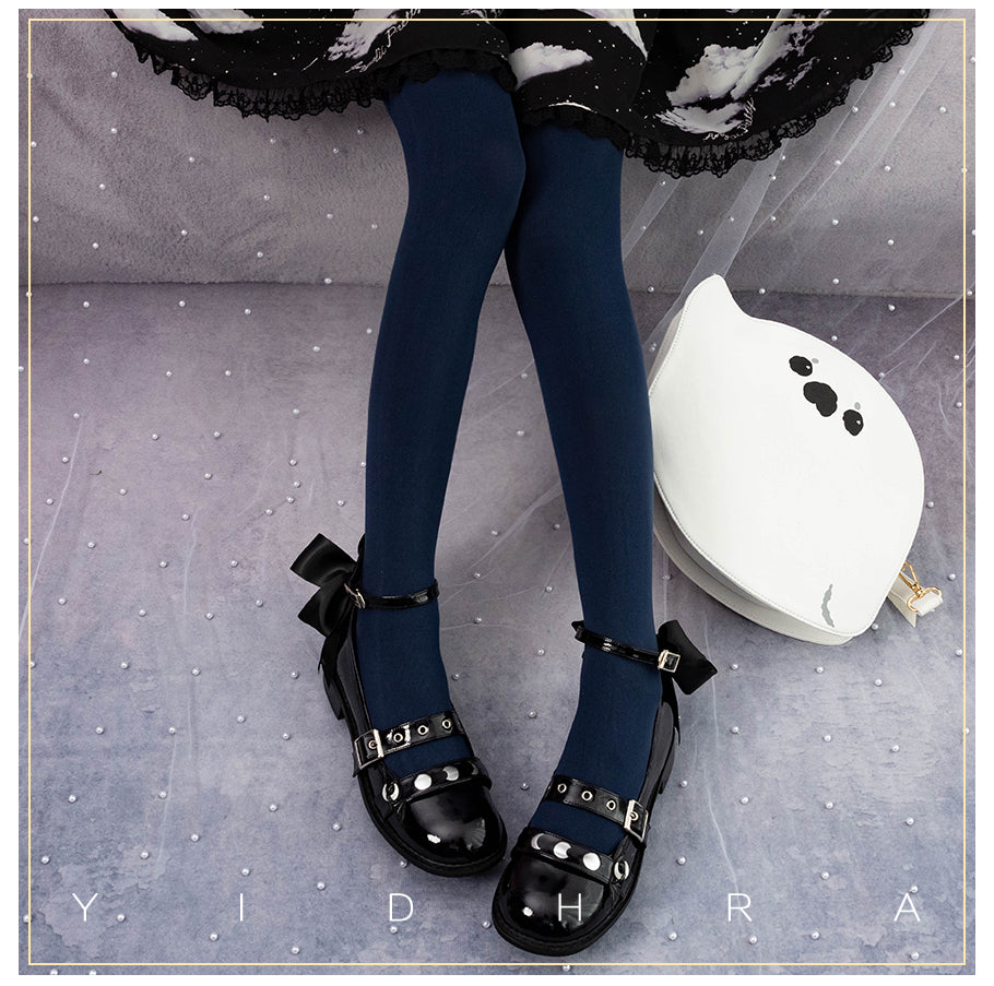 Yidhra - 120D Daily Lolita Velvet Spring Leggings, Solid Color