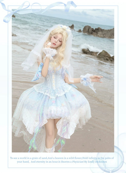 Qianmu - MermaidTears - Wedding Lolita JSK Dress, Ocean Theme