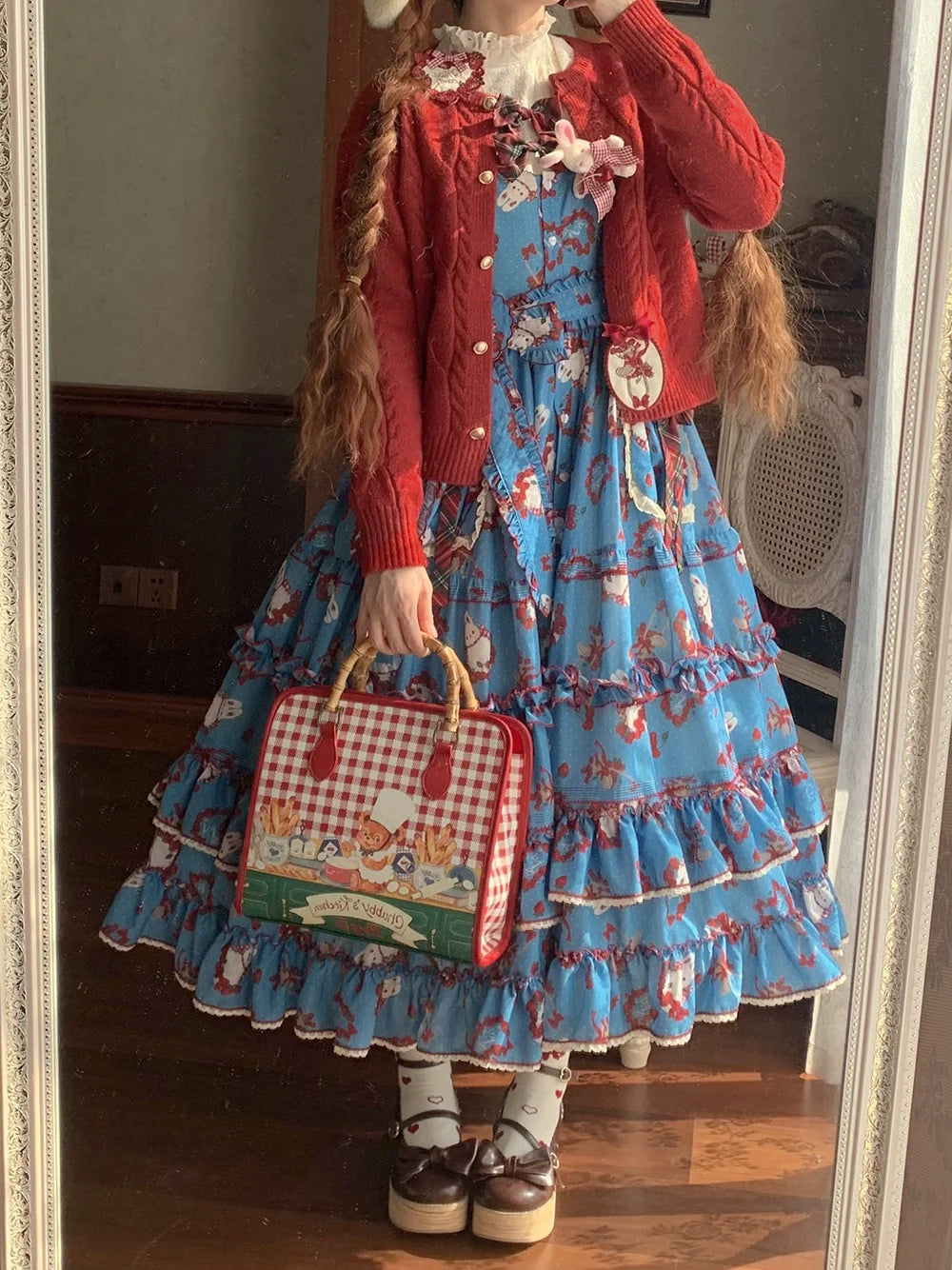 Miss Point - Forest Berry Bunny - Sweet Lolita JSK Elegant Bunny Print Dress