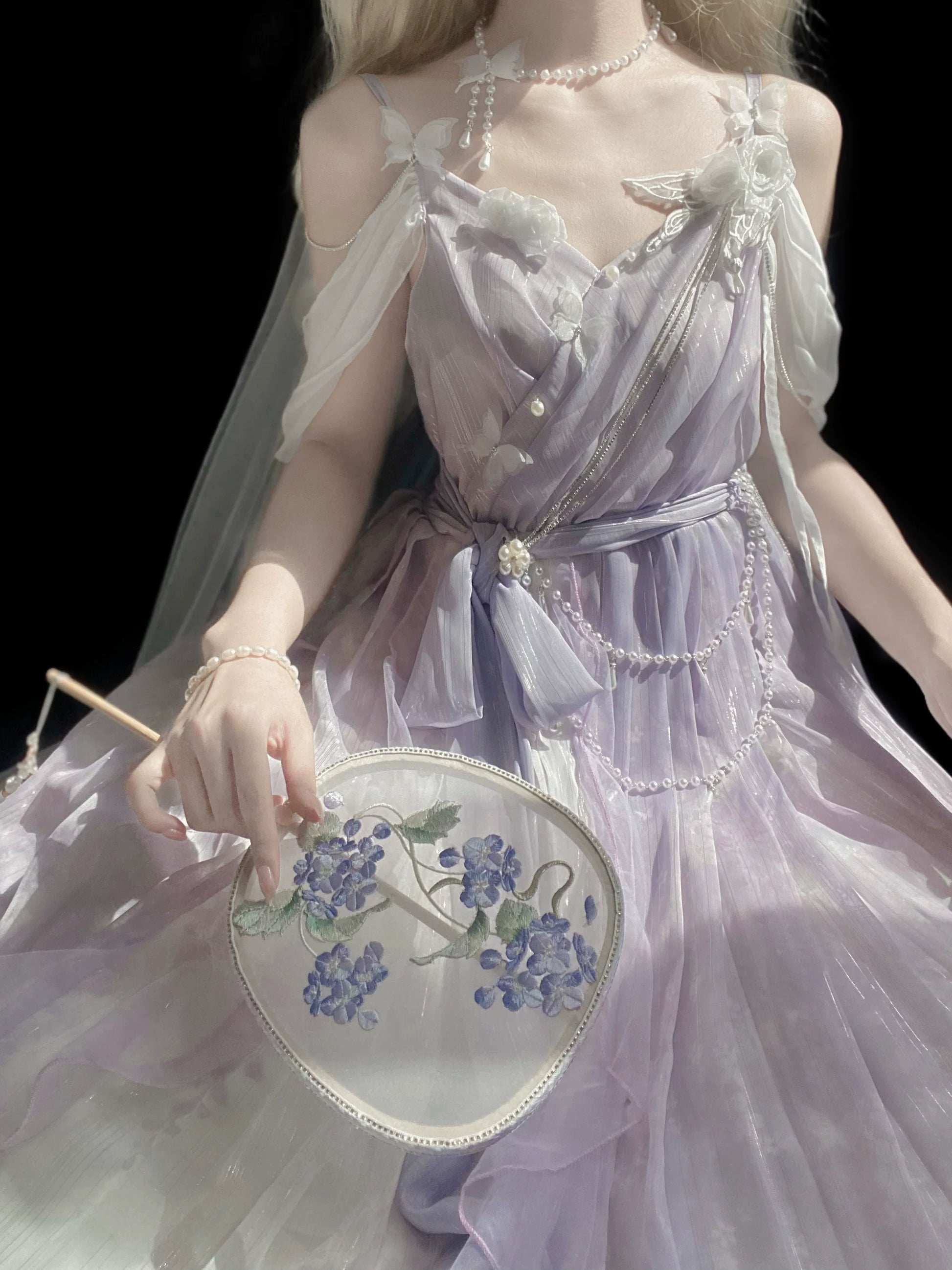 Meow Studio - Han Lolita Dress Side Slit Purple JSK Dress