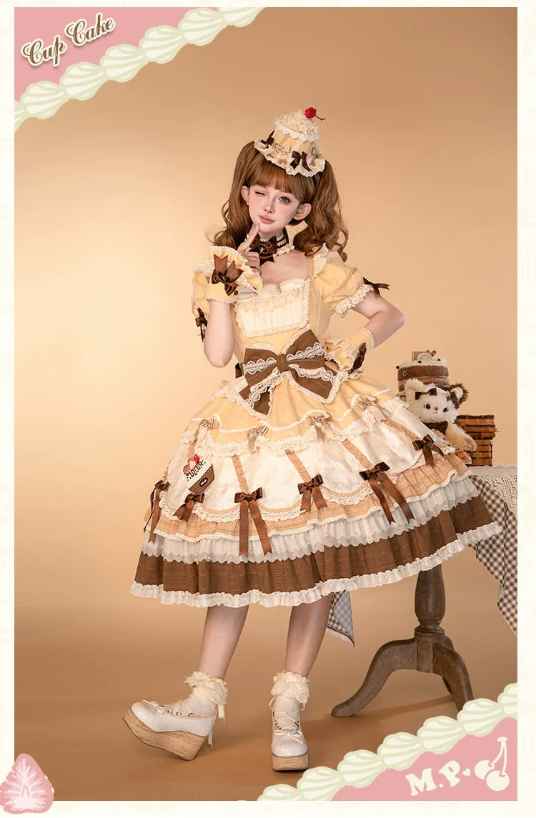 Mademoiselle Pearl - Cup Cake - Sweet Lolita OP Dress Kawaii Lolita JSK SK