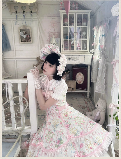 TaTaTa Lolita - Spring 2025 - Old School Lolita Jumper Dress, Floral Prints