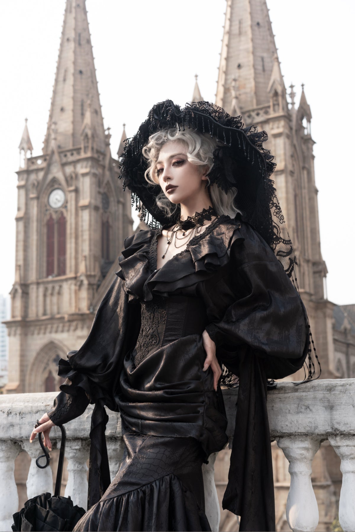 Muppet Mind Ben - Oracle - Gothic Lolita Mermaid Long Drape Skirt with Fishbone Corset