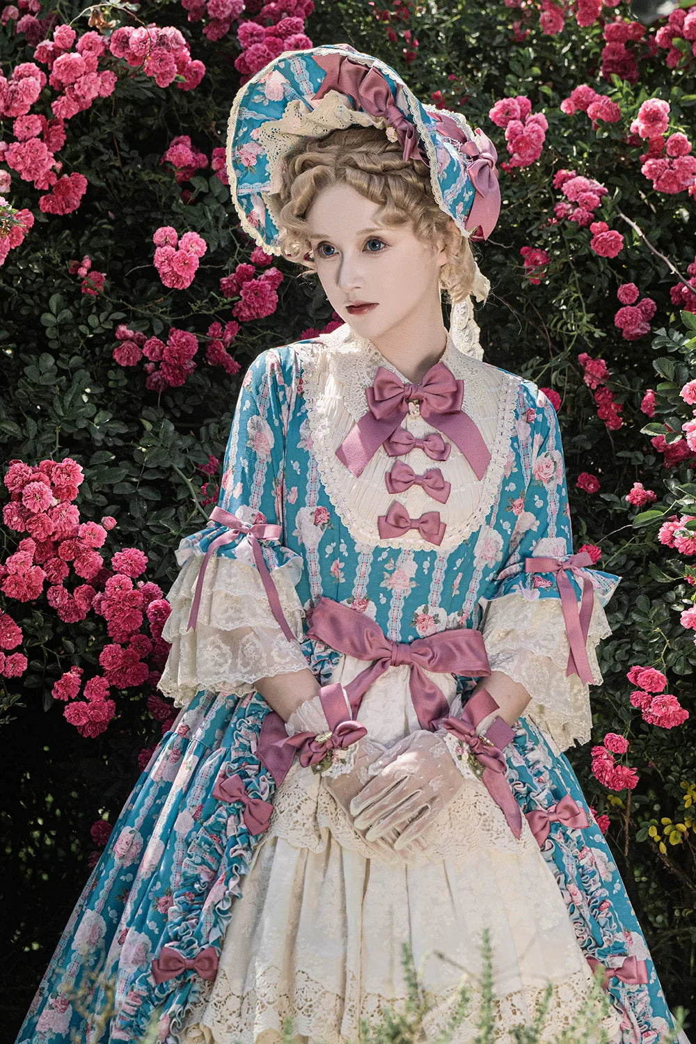 Miss Point - Lilyka Garden - Classic Lolita OP Dress Set Elegant Floral Wall Princess Sleeve