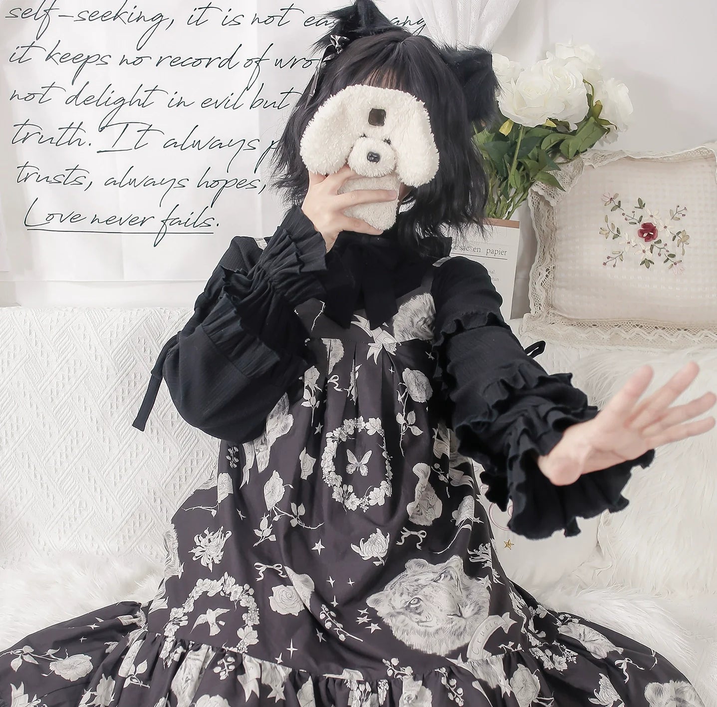 MIST - First Snow - Sweet Lolita Sweater Winter Puff Sleeve Knitting Innerwear