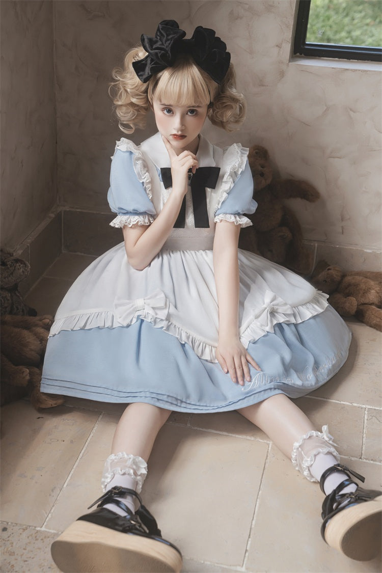 Letters from Unknown Star - Sweet Alice - Short Sleeves Maid Lolita OP