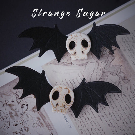Strange Sugar - Gothic Headdress, Hallowen Skull Bat Hairclip