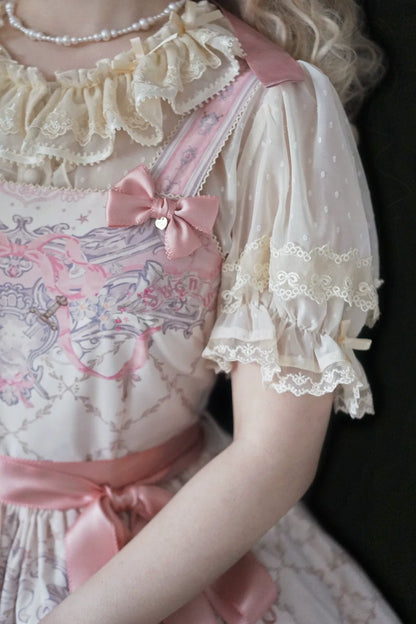 Moon River - Swan Lake Mirror - Pink Sweet Lolita Print JSK Dress