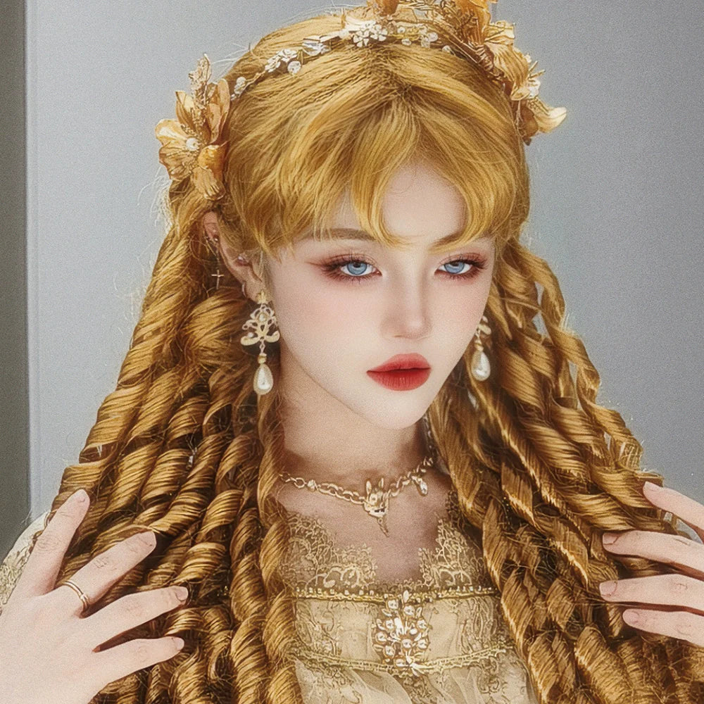 Mabuxi - Retro Lolita Wig Elegant Roman Curls Gorgeous Court Wigs