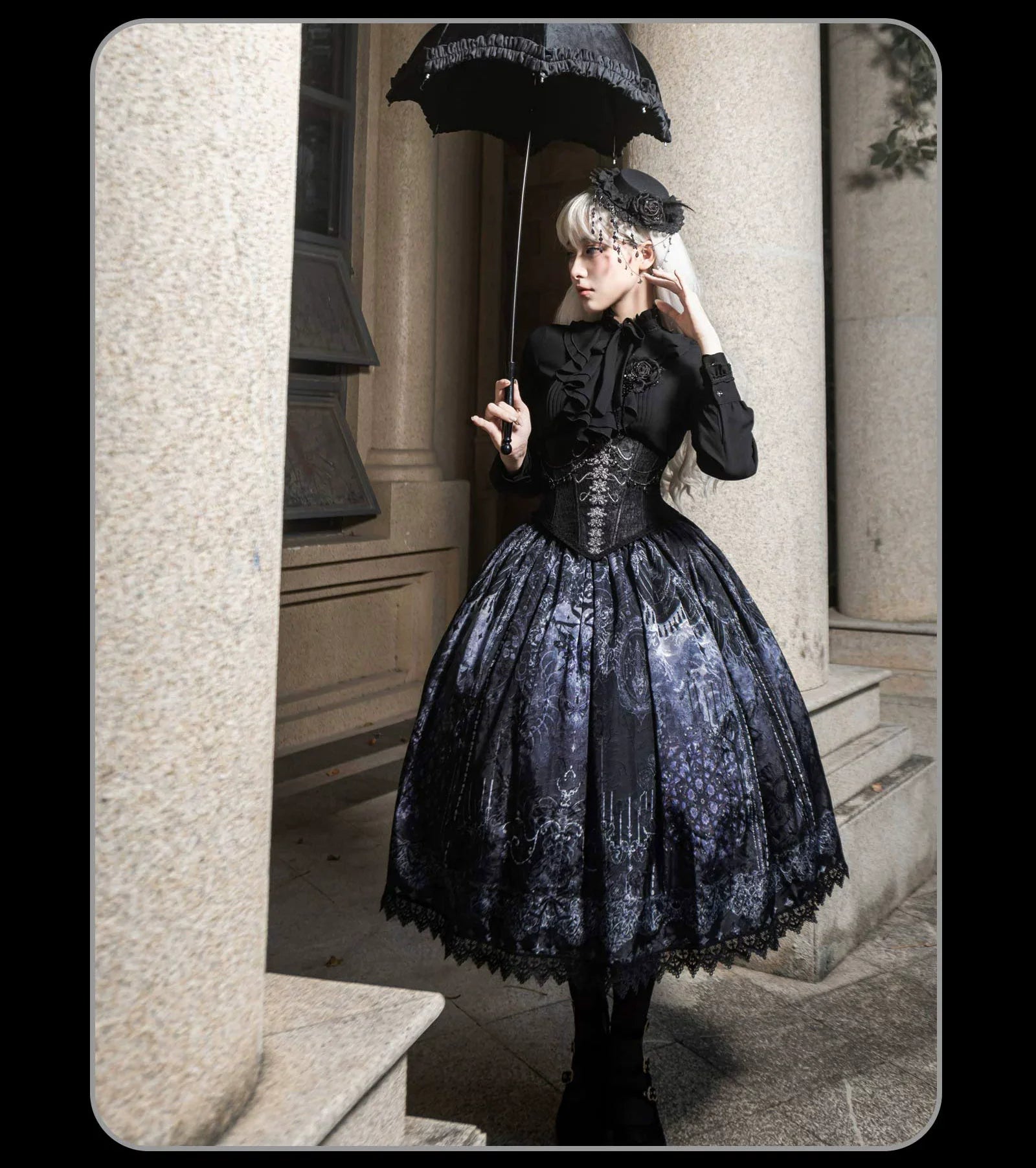 Susin Lolita - Bone-Eroded Butterfly - Gothic Lolita JSK & SK Set